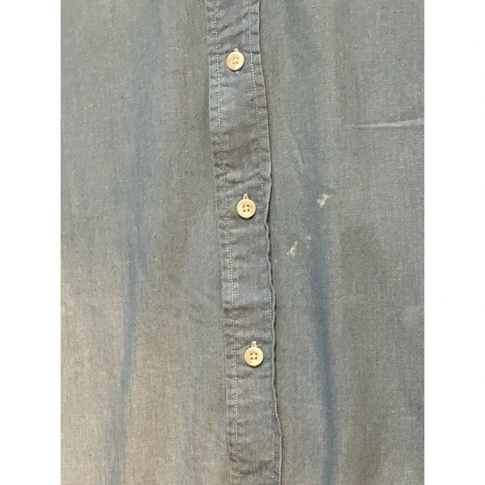 VTG  Banana Republic Safari Travel Clothing Embroidered Dog Sled Cotton Shirt XL